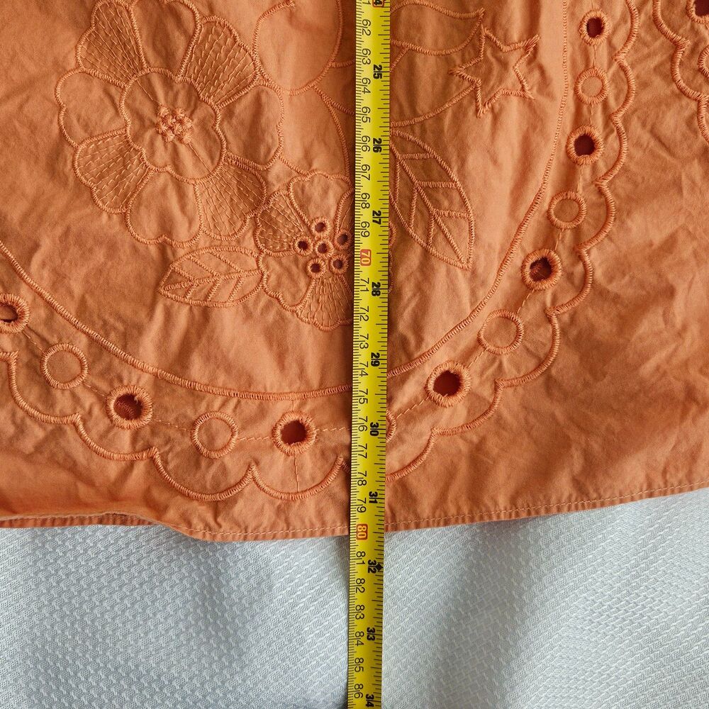 Ellison Orange Eyelet Babydoll Dress with pockets Medium womens - Picture 11 of 11
